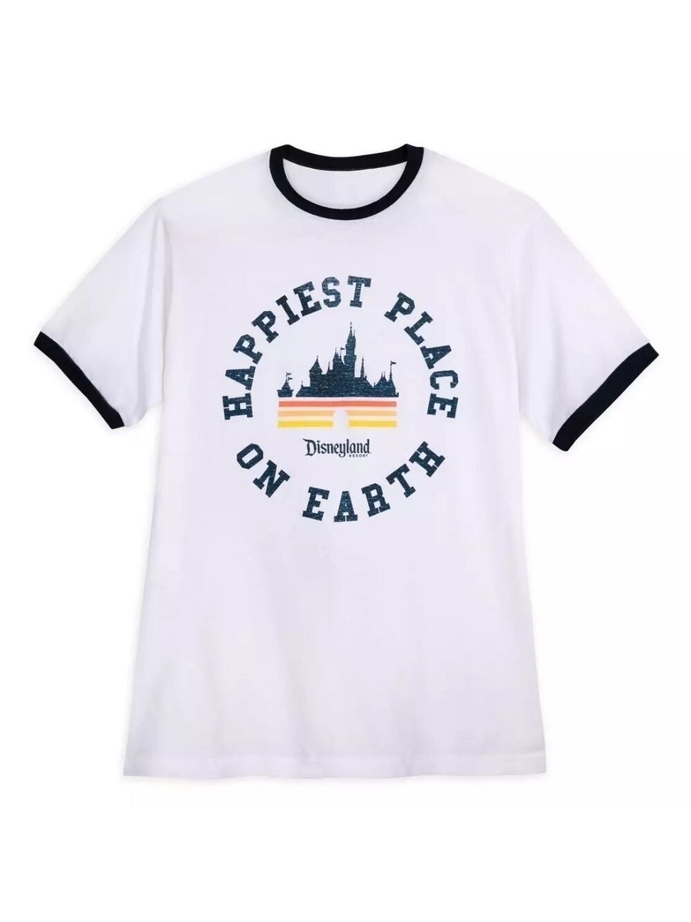 NWT Disneyland Happiest Place on Earth Ringer T-Shirt Adults Large